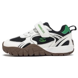HOBIBEAR Kids Wide Toe Box Sneakers Hook-Loop Non-Slip Walking Shoes Artificial Leather Mesh Outdoor Toddler Sneaker