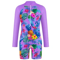 Girls' swimsuit Little Girl Long Sleeve Front Zipper Swimwear Kids Single suits and cut 4-12 Years Children One Piece Swim suits