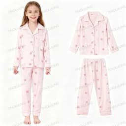 Soft Cotton Pajamas for Girls Cartoon Animal Print Pyjama Sets Children's Pijamas Sleepwear Suit Kid Long Sleeve Loungewear