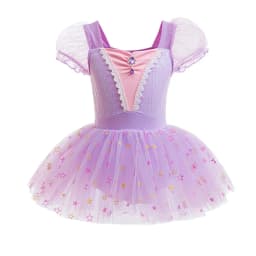 Kids Puff Sleeve Embroidered Tulle Ballet Tutu Dress Multi Colors Girls Dancewear for Competition and Holiday Dress Up XMZ65