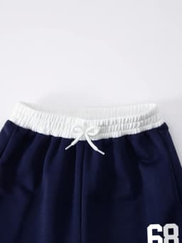 Girls' casual wide-leg trousers (2-pack, available in grey or navy); features an elastic waistband, white "68" print along the s
