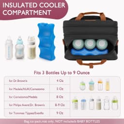 Detachable Breast Pump Bag with Ice Pack Double Layer Portable Breast Milk Cooler Travel Bag Compatible for Wearable Breast Pump