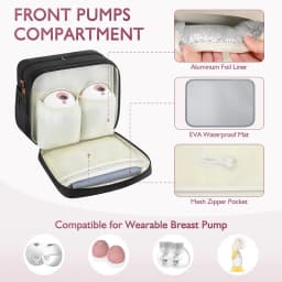 Detachable Breast Pump Bag with Ice Pack Double Layer Portable Breast Milk Cooler Travel Bag Compatible for Wearable Breast Pump
