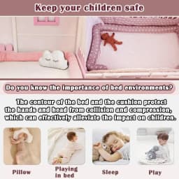  2M Long Baby Bumper Bed Pillow Cushion for Infant Crib Protector Height 8cm Cot Room Decor Bedding Set