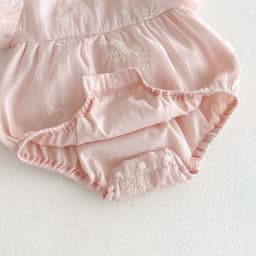 Summer new baby girl jumpsuit cute bubble sleeve embroidered cotton jumpsuit, comfortable children's clothing suitable for 0-2 y
