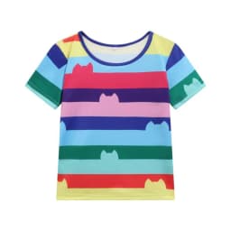 Kids Gabby Doll House Cosplay Stripe T-shirt Rainbow Skirt Bag Sets Girls Carnival Birthday Party Clothing Children Fancy Suits