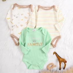 Baby Boy Onesie 3PCS New Style Baby Boy Clothes Spring/Autumn Long-Sleeved Onesie Cotton Fabric Suitable for 0-9 Months