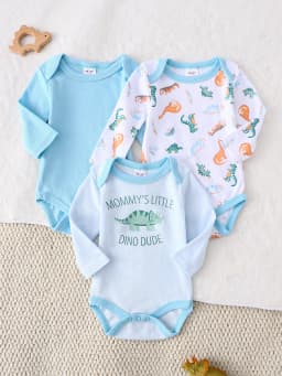 Baby Boy Onesie 3PCS New Style Baby Boy Clothes Spring/Autumn Long-Sleeved Onesie Cotton Fabric Suitable for 0-9 Months