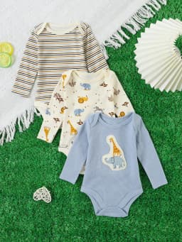 Baby Boy Onesie 3PCS New Style Baby Boy Clothes Spring/Autumn Long-Sleeved Onesie Cotton Fabric Suitable for 0-9 Months