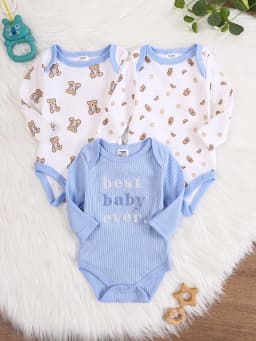Baby Boy Onesie 3PCS New Style Baby Boy Clothes Spring/Autumn Long-Sleeved Onesie Cotton Fabric Suitable for 0-9 Months
