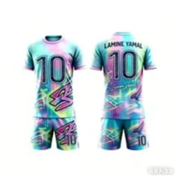 New summer style Yamal #10 soccer jersey and shorts set quick drying andloose fitting children's training clothes