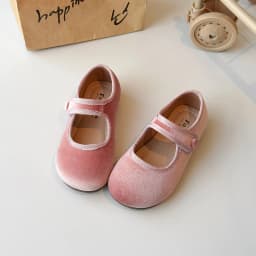 2026 New Cute Peach Pink Velvet Shoes Girls Vintage Green Velour Ballet Flats Baby Kids Spring New Soft Sole Luxury Mary Janes