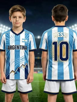 2026 Special NO.10 Messi Football Jersey Shorts Set Women Men Argentina Flag Fans Shirt and Shorts Summer Kids 2 Piece Set
