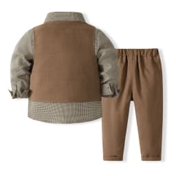 1-6 Years Formal Gentleman Vest Suit for Baby Boys Spring Autumn Kids Birthday Anniversary Clothing Sets Children Party Clothes
