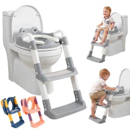 Foldable Children Toilet Step Stool Training Seat Adjustable Toilet Ladder Helper for Kids Bathroom Safe Potty Training Tool