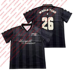 5 Seconds of Summer World Tour Polo Jersey Short Sleeve Music Fan Concert Retro Casual Streetwear Soccer Style Kid Graphic Tee