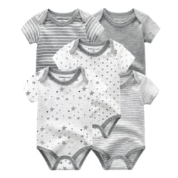 Cartoon 5-Pieces Summer Baby Boy Girl Bodysuits 100%Cotton Soft Newborn Onesies Short Sleeve Infant Clothes