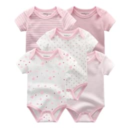 Cartoon 5-Pieces Summer Baby Boy Girl Bodysuits 100%Cotton Soft Newborn Onesies Short Sleeve Infant Clothes