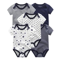 Cartoon 5-Pieces Summer Baby Boy Girl Bodysuits 100%Cotton Soft Newborn Onesies Short Sleeve Infant Clothes