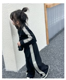 Autumn Gilrs Sports Sets Kids Striped Coats+Trousers 2Pcs New Casual Loose Outfits Children Fashion Clothes Suits 2-8 Years