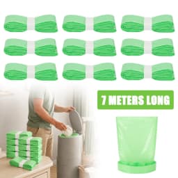 9 Pack Green Diaper Pail Refill Bags 7M Lemon Scent Odor Block Thick Leakproof Recycled Plastic Compatible with Litter Genie Diaper Genie Munchkin Angelcare Tommee Tippee Nursery Baby Waste Disposal Refill Film