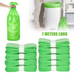 9 Pack Green Diaper Pail Refill Bags 7M Lemon Scent Odor Block Thick Leakproof Recycled Plastic Compatible with Litter Genie Diaper Genie Munchkin Angelcare Tommee Tippee Nursery Baby Waste Disposal Refill Film