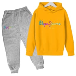Children Hoodie Letters Sports Pullover 3-13Yrs Coat Sweatshirt+Pants Two-piece Set Boy Girl Toddler Clothes Leisure Fashion Set