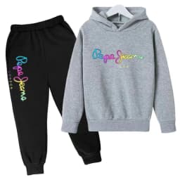 Children Hoodie Letters Sports Pullover 3-13Yrs Coat Sweatshirt+Pants Two-piece Set Boy Girl Toddler Clothes Leisure Fashion Set
