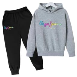 Children Hoodie Letters Sports Pullover 3-13Yrs Coat Sweatshirt+Pants Two-piece Set Boy Girl Toddler Clothes Leisure Fashion Set