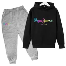 Children Hoodie Letters Sports Pullover 3-13Yrs Coat Sweatshirt+Pants Two-piece Set Boy Girl Toddler Clothes Leisure Fashion Set