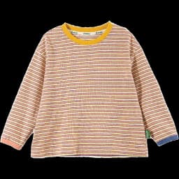Amila 2026 Autumn New Kids T Shirt Retro Colorful Stripe Two Tone Long Sleeve Base Layer Fashion Casual Soft Comfortable Top