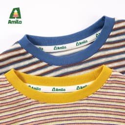 Amila 2026 Autumn New Kids T Shirt Retro Colorful Stripe Two Tone Long Sleeve Base Layer Fashion Casual Soft Comfortable Top