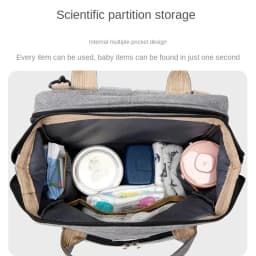 Large Capacity Mommy Diaper Backpack with Changing Mat, Foldable Baby Bed Design Nursing Bag for Milk Bottle Storage