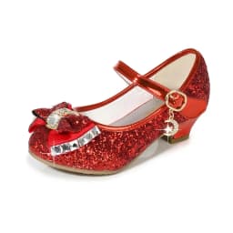 Children Princess Sandals Kids Girls Wedding Shoes High Heels Dress Shoes Bowtie Purple Pink Blue Silver Shoes For Girls