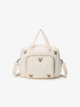 Korea Style Newborn Baby Care Diaper Bag Mummy Shoulder Bag Embroidery Quilted Stroller Diaper Storage Organizer Large Handbags
