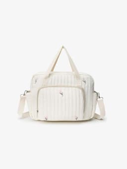 Korea Style Newborn Baby Care Diaper Bag Mummy Shoulder Bag Embroidery Quilted Stroller Diaper Storage Organizer Large Handbags