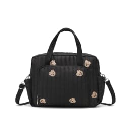 Korea Style Newborn Baby Care Diaper Bag Mummy Shoulder Bag Embroidery Quilted Stroller Diaper Storage Organizer Large Handbags