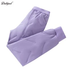 Dubbped Boys Girls Winter Pants Waterproof Cotton Padded Thick Warm Trousers Ski Pants Elastic Kids Fleece Pant Thick Clothes