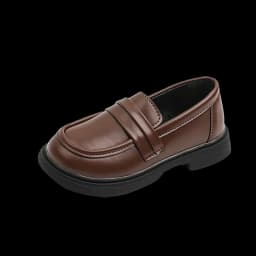 Girls Loafers Round-toe Children Fashion Princess Leather Shoes for Party Wedding Boys Kids Uniform School Shoes Soft All Match