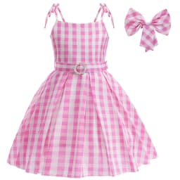 Cow Girls Dress up Movie Heroine Inspired Sweet Doll Girl Carnival Pink Cowboy Costume Vest+Flared Pants+Bandana Street Outfit