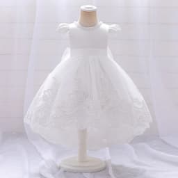 Big Bow Baby Girls 1st Birthday Princess Dress Toddler Infant Embroidery Flower Baptism Girl Party Dresses for Kids Wedding Gown