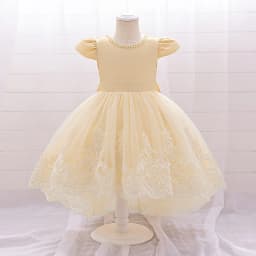 Big Bow Baby Girls 1st Birthday Princess Dress Toddler Infant Embroidery Flower Baptism Girl Party Dresses for Kids Wedding Gown