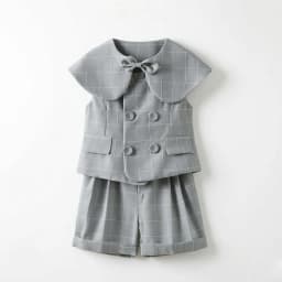 Gray Plaid Toddler Boy Gentleman Suit White Shirt Summer Thin Linen Vest Shorts Bow Tie Kids Wedding Baptism Formal Costume Set