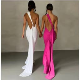 One Shoulder Backless Maternity Dress, Ruched Bodycon Maxi Gown for Pregnancy Photoshoot, Sexy Baby Shower and Evening Outfit