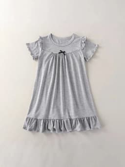 Modal Children Nightgown Dress Princess Ruffle Short Sleeves Kids Girls Sleep Dress Breathable Girls Homewear Dress For 1-10Y