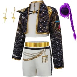 3Pcs Set Girls Korean Style Pop Singer Band Uniform Cosplay Outfit Coat+Vest+Pants Hip Hop Dress up Dancing Performance Costume