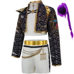 3Pcs Set Girls Korean Style Pop Singer Band Uniform Cosplay Outfit Coat+Vest+Pants Hip Hop Dress up Dancing Performance Costume