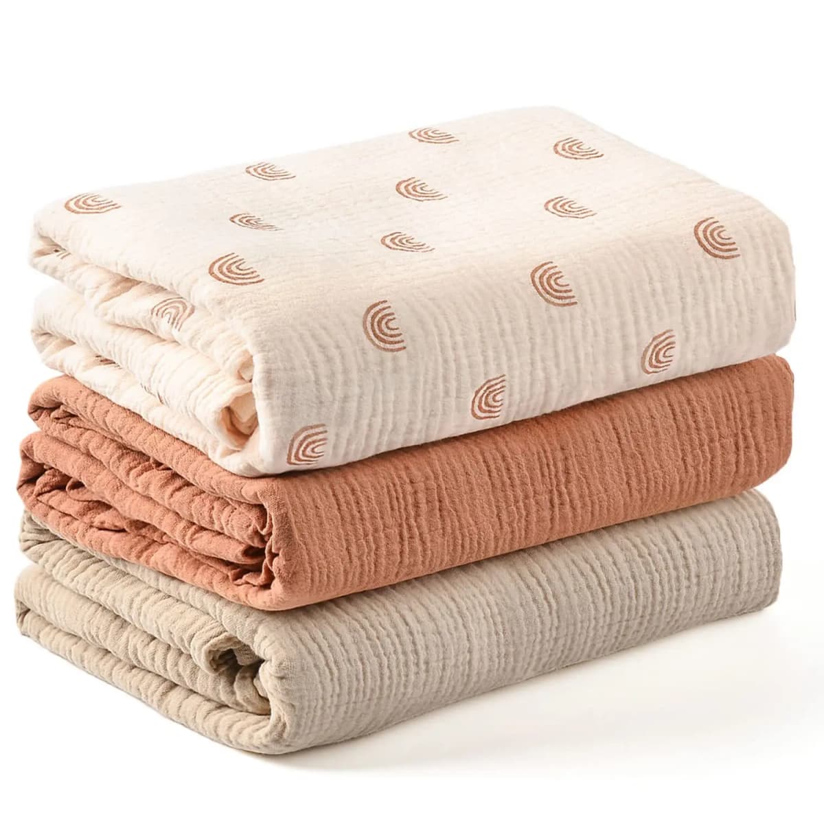 3pcs multicolored crepe baby swaddle blankets, stroller windproof cover blanket, newborn swaddle blanket, delivery room wrap, ba