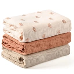 3pcs multicolored crepe baby swaddle blankets, stroller windproof cover blanket, newborn swaddle blanket, delivery room wrap, ba