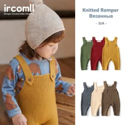Ircomll Autumn Baby Knitted Romper Unisex Infant Overalls Suspender Long Pants Knitted Baby Clothes Outfit For Newborn Toddler